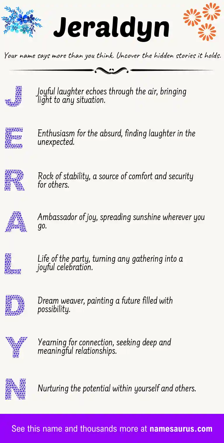 Acrostic poem about Jeraldyn.