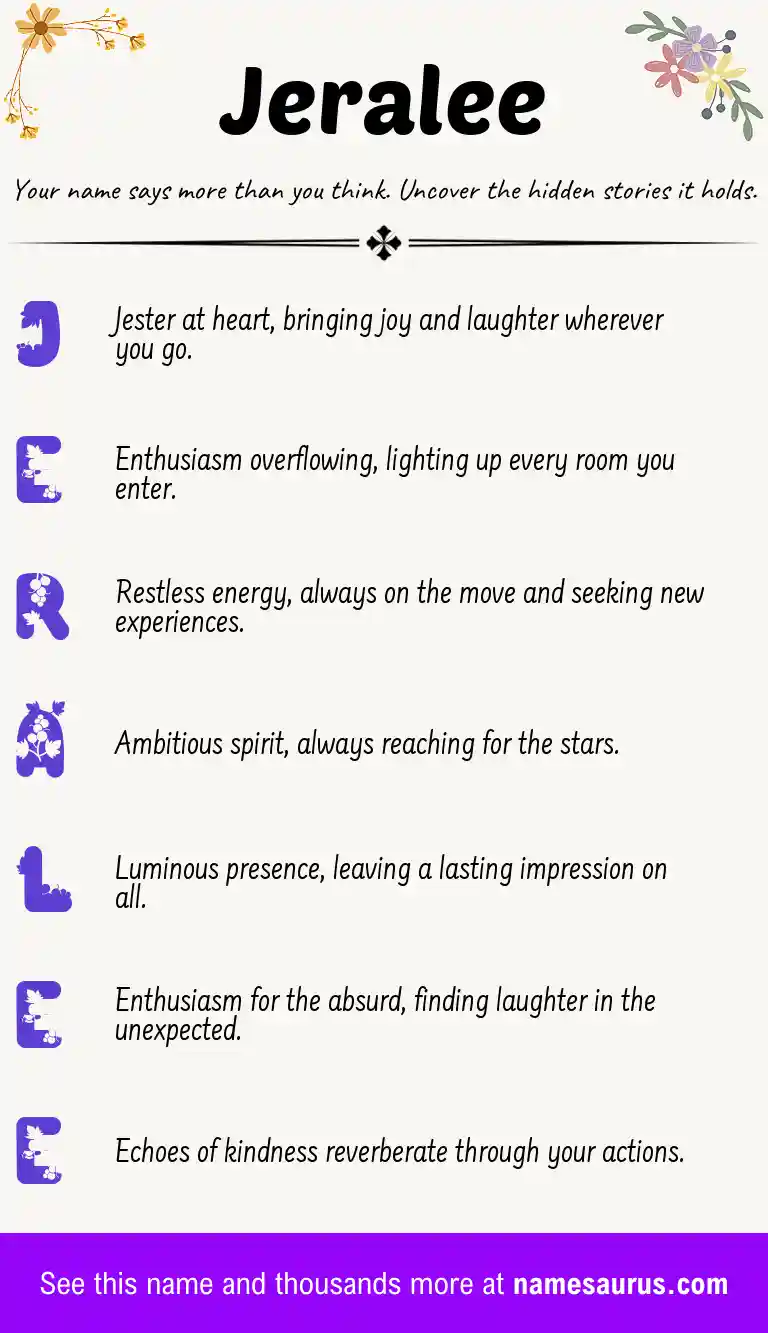 Acrostic poem about Jeralee.