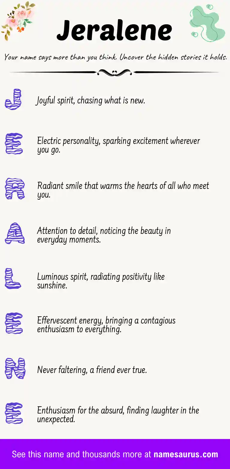 Acrostic poem about Jeralene.