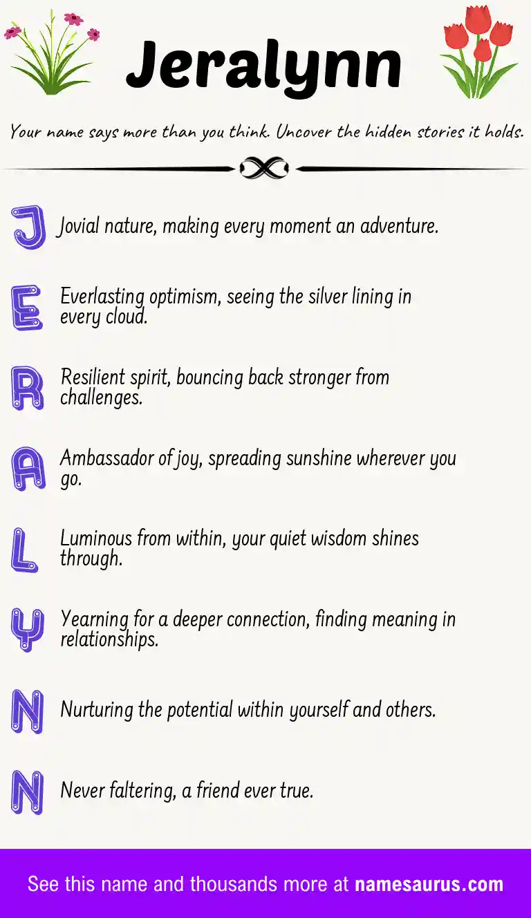 Acrostic poem about Jeralynn.