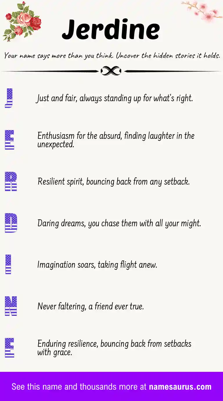 Acrostic poem about Jerdine.