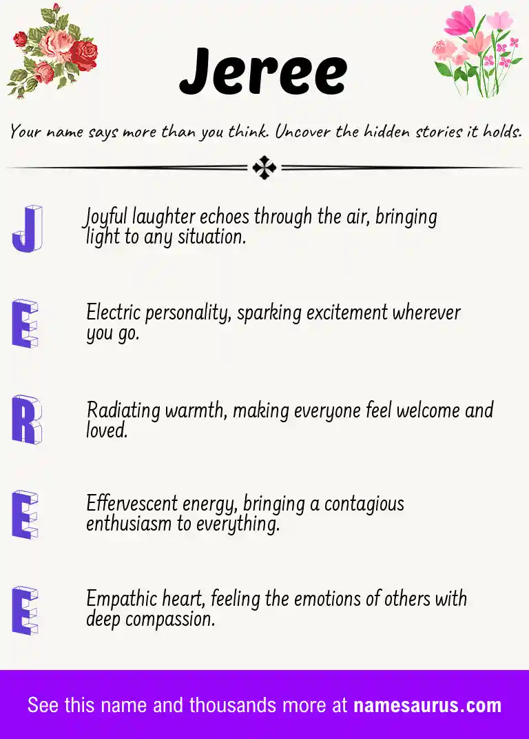 Acrostic poem about Jeree.