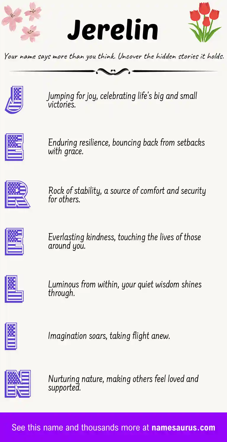 Acrostic poem about Jerelin.
