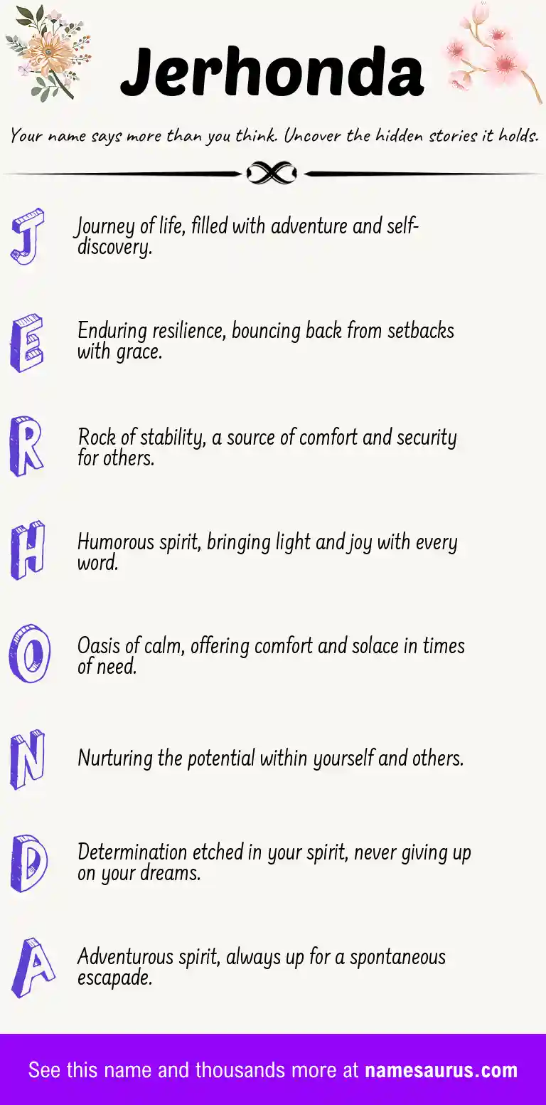 Acrostic poem about Jerhonda.