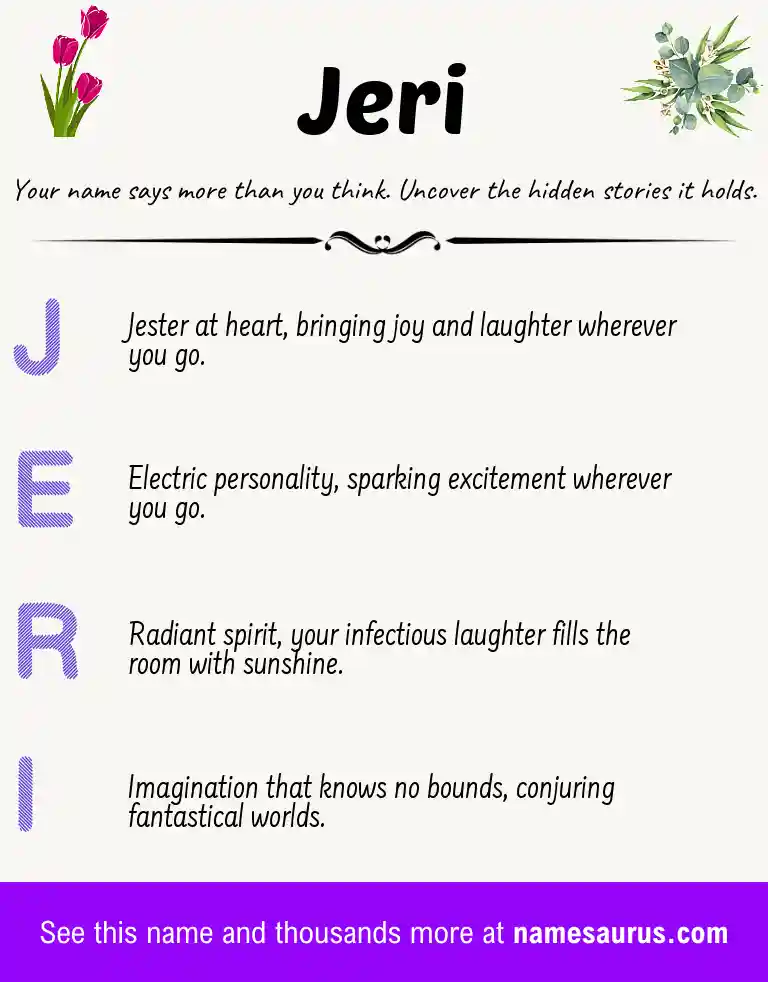 Acrostic poem about Jeri.