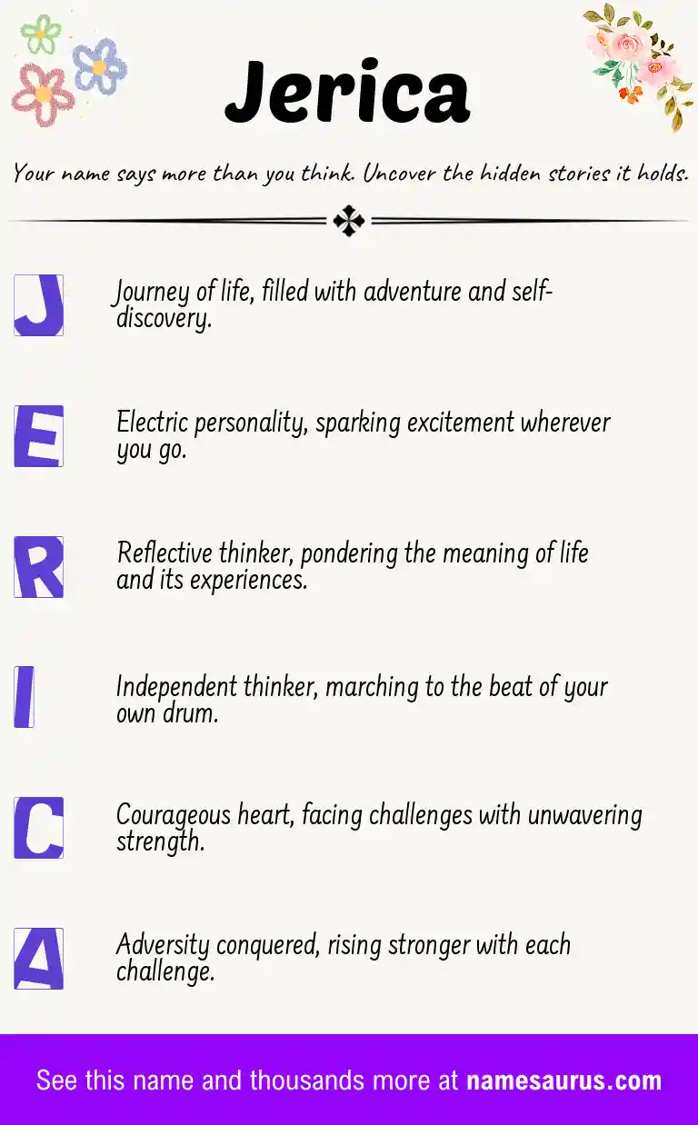 Acrostic poem about Jerica.