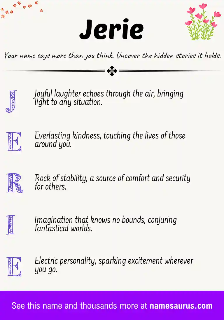 Acrostic poem about Jerie.