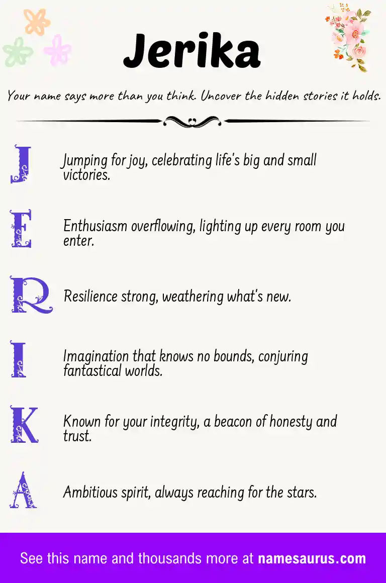 Acrostic poem about Jerika.
