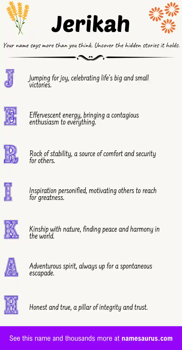 Acrostic poem about Jerikah.