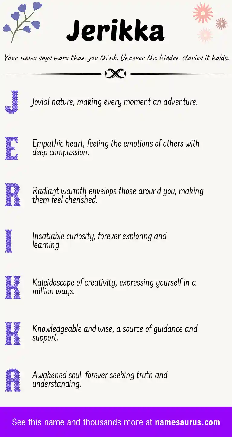 Acrostic poem about Jerikka.