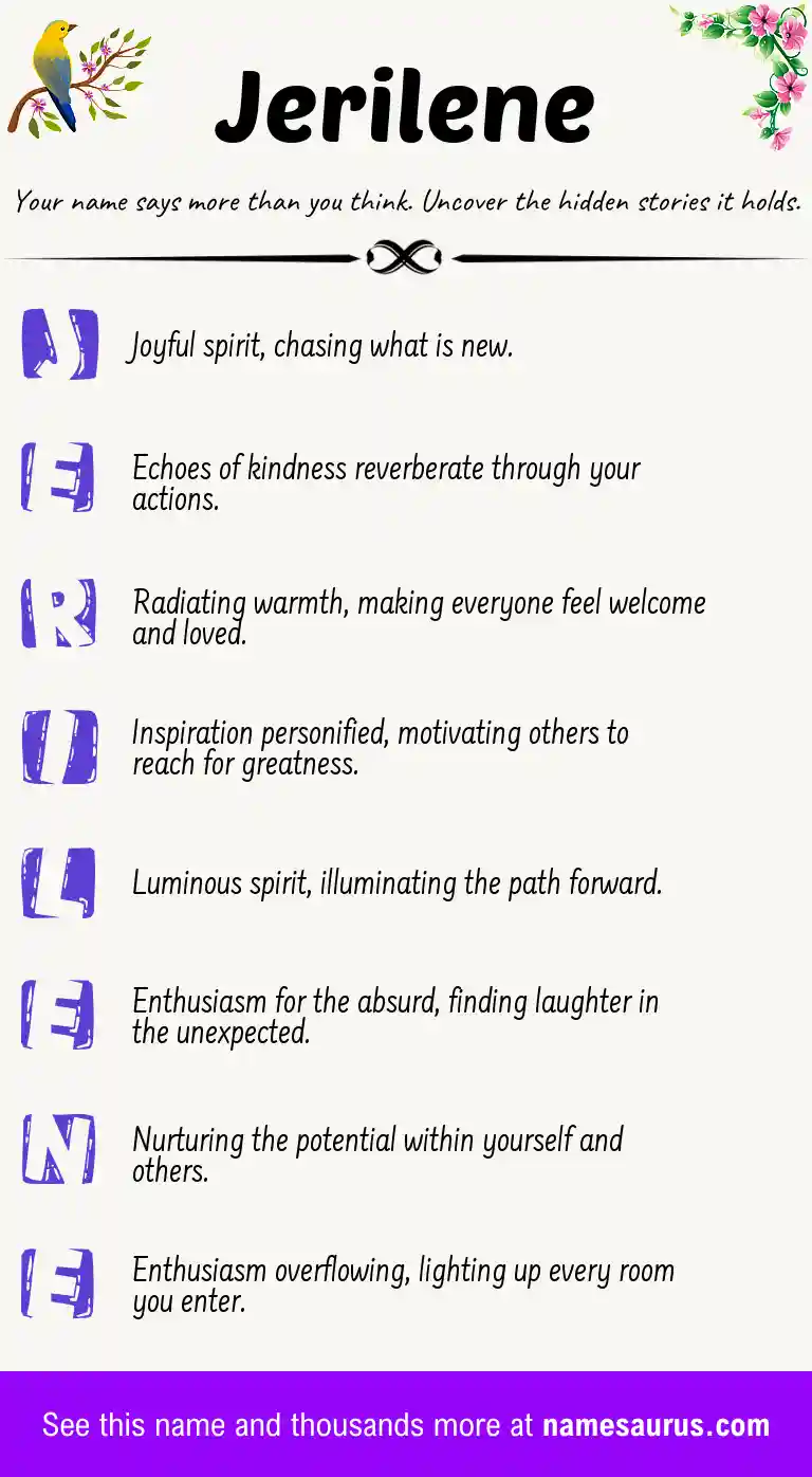 Acrostic poem about Jerilene.