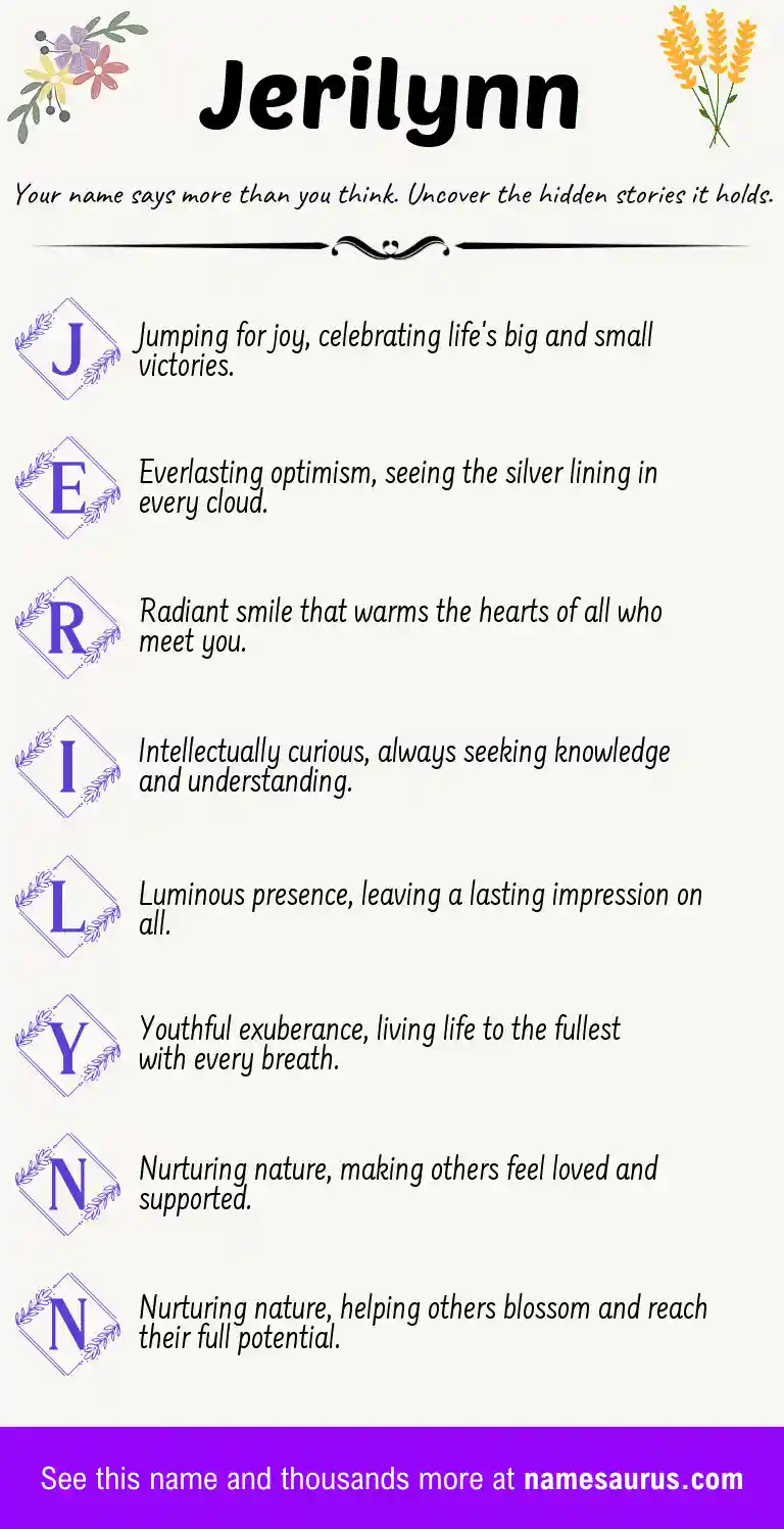 Acrostic poem about Jerilynn.