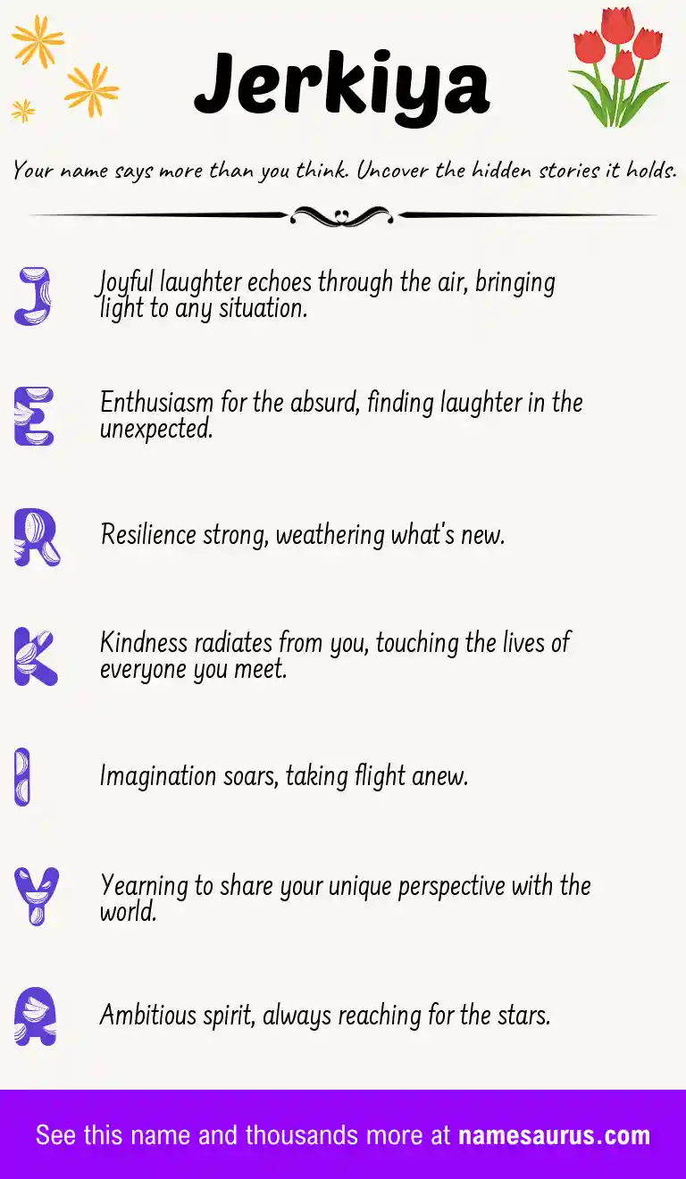 Acrostic poem about Jerkiya.
