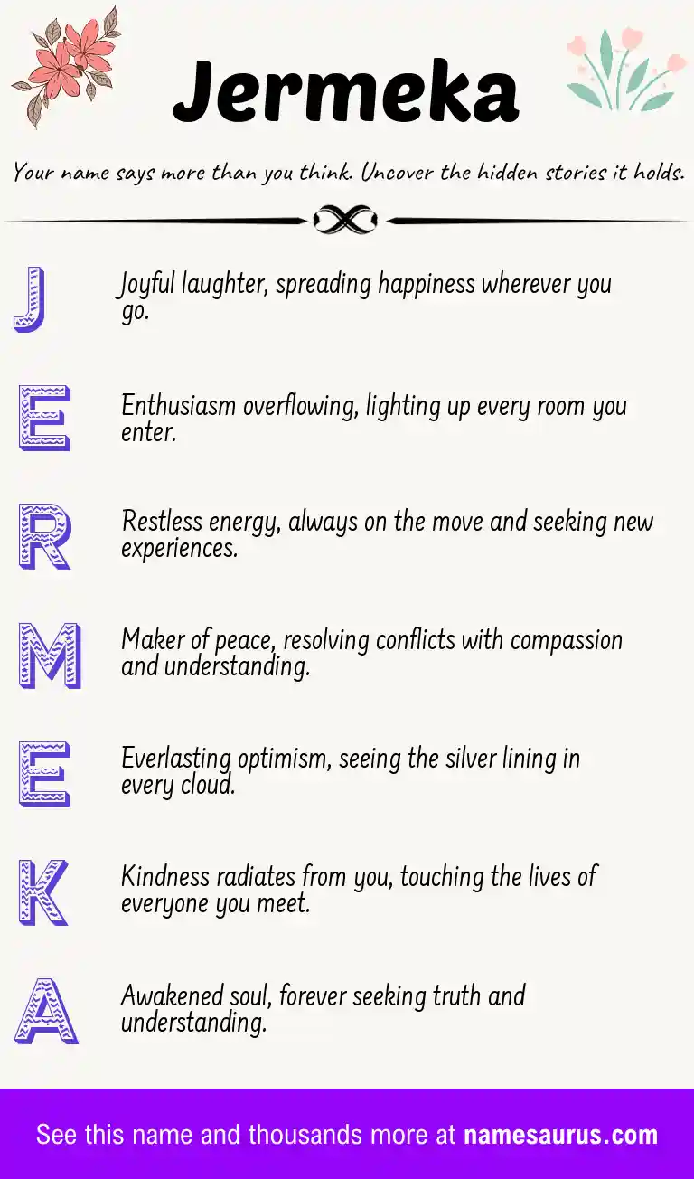 Acrostic poem about Jermeka.