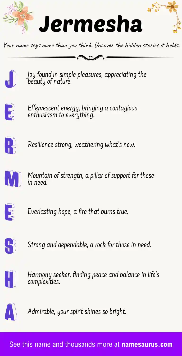 Acrostic poem about Jermesha.