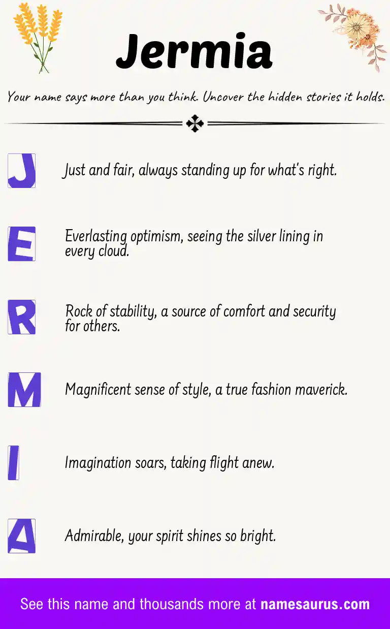 Acrostic poem about Jermia.