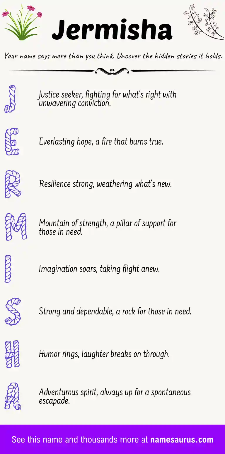Acrostic poem about Jermisha.