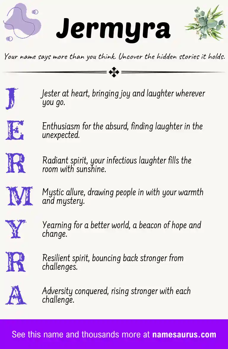Acrostic poem about Jermyra.