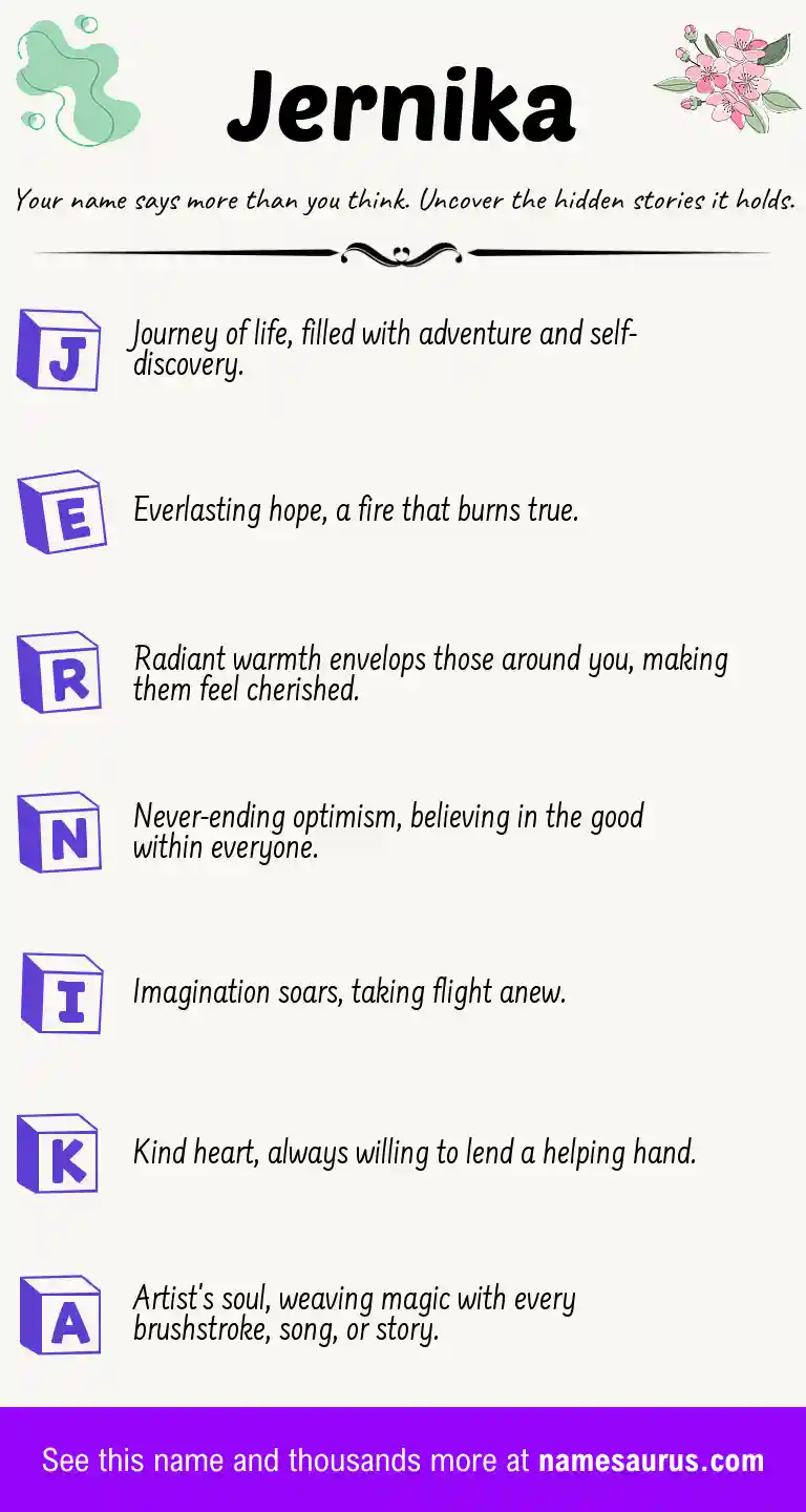 Acrostic poem about Jernika.