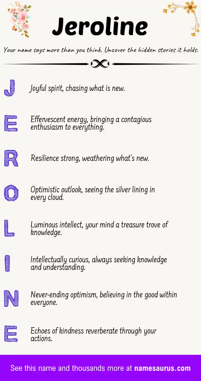Acrostic poem about Jeroline.