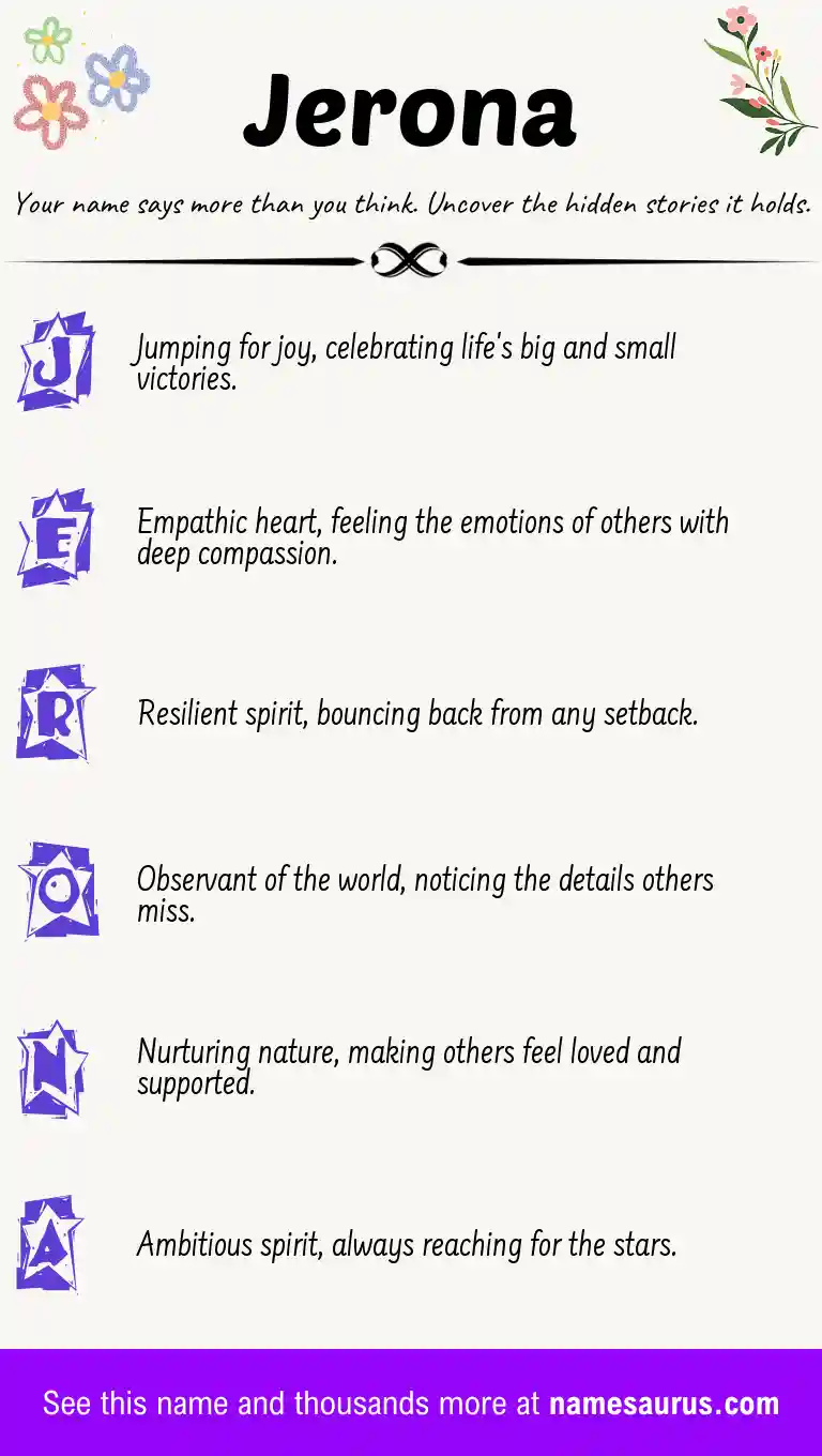 Acrostic poem about Jerona.