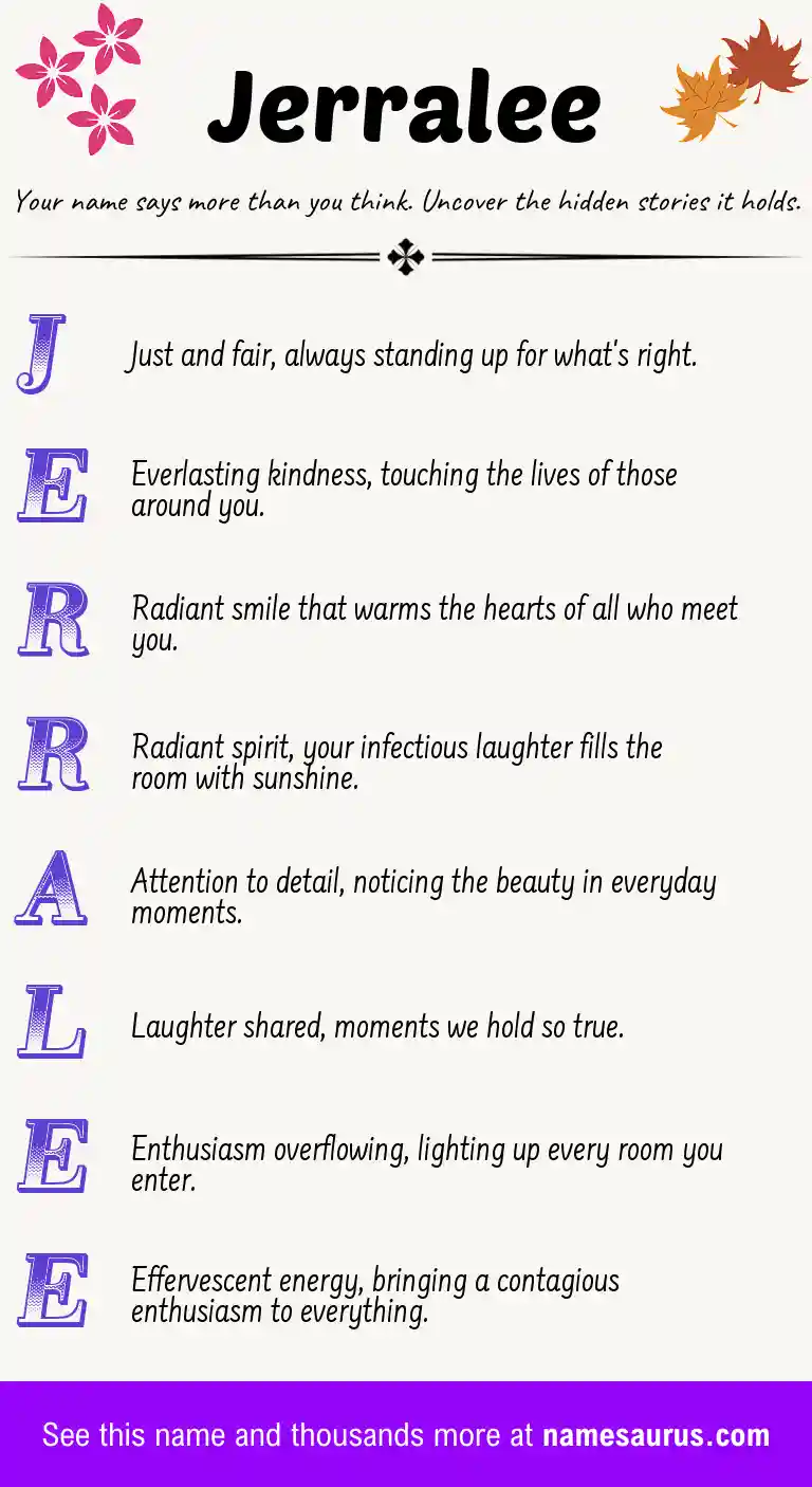 Acrostic poem about Jerralee.