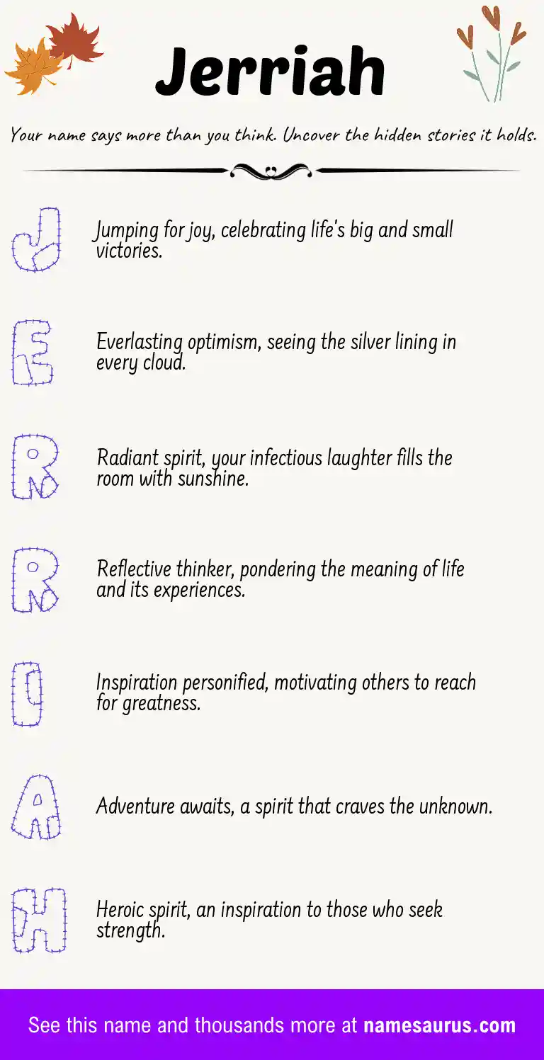 Acrostic poem about Jerriah.