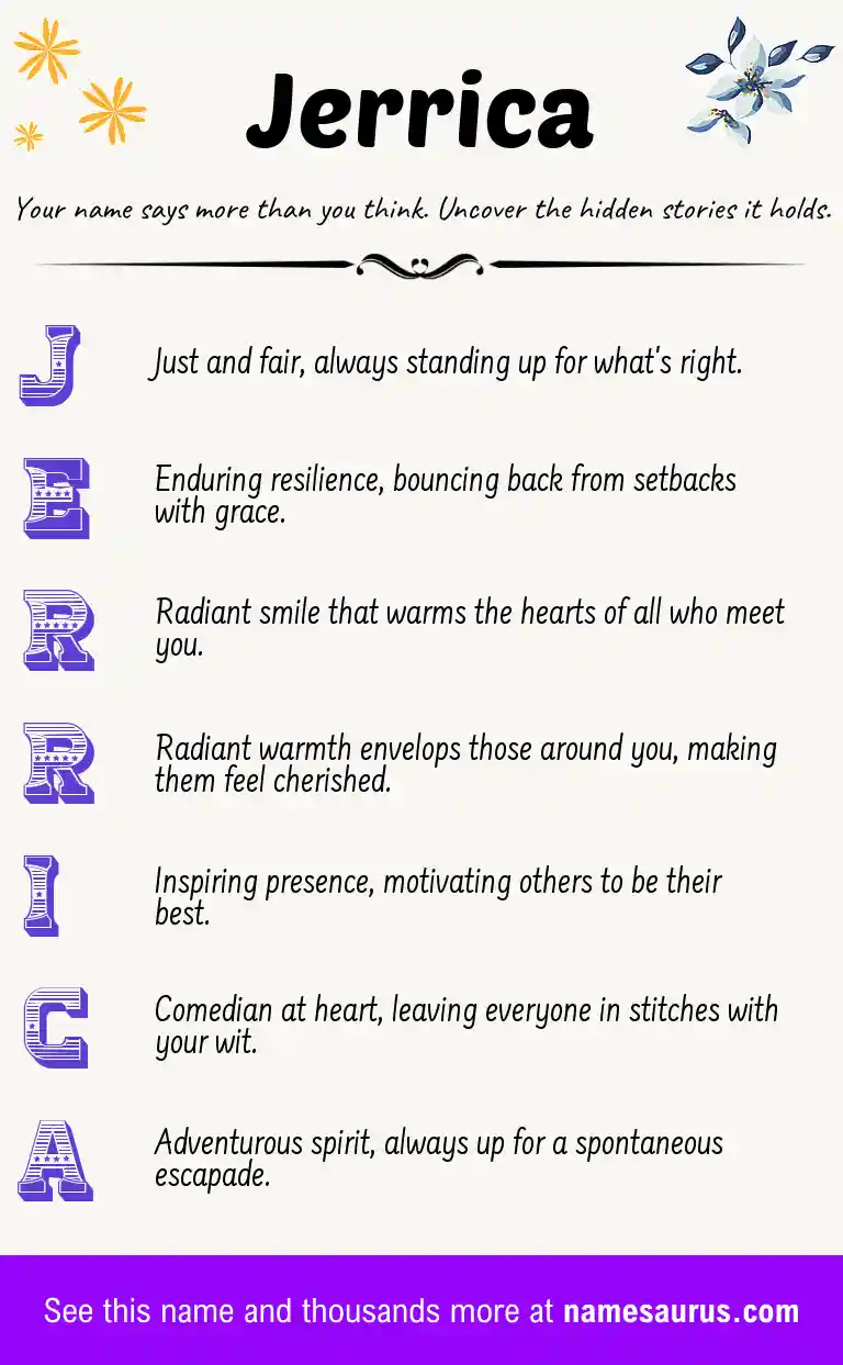 Acrostic poem about Jerrica.