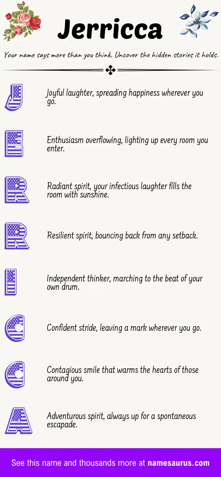 Acrostic poem about Jerricca.