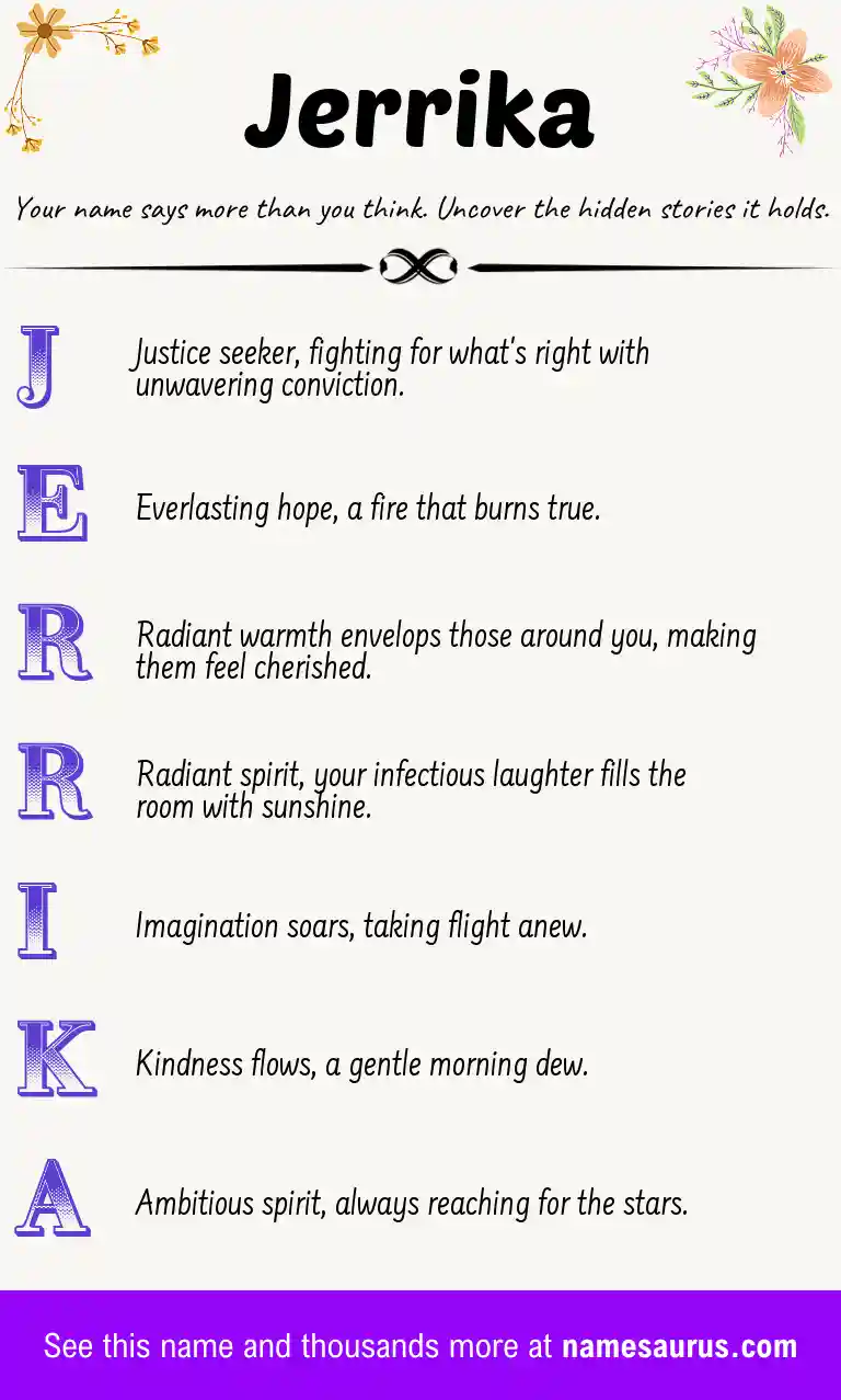 Acrostic poem about Jerrika.