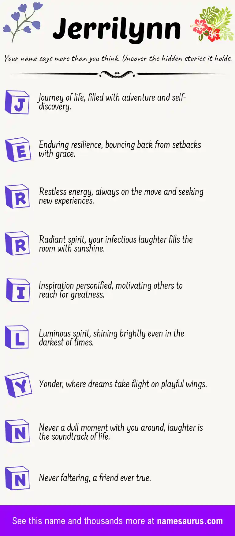 Acrostic poem about Jerrilynn.