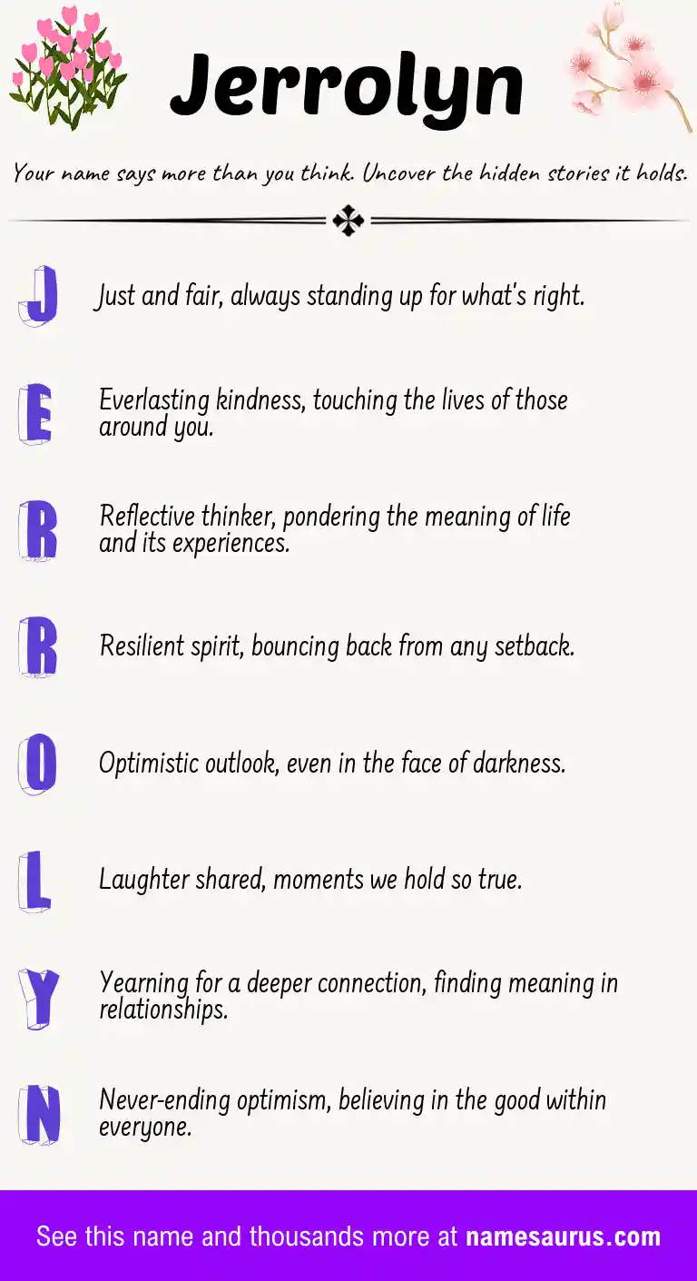 Acrostic poem about Jerrolyn.