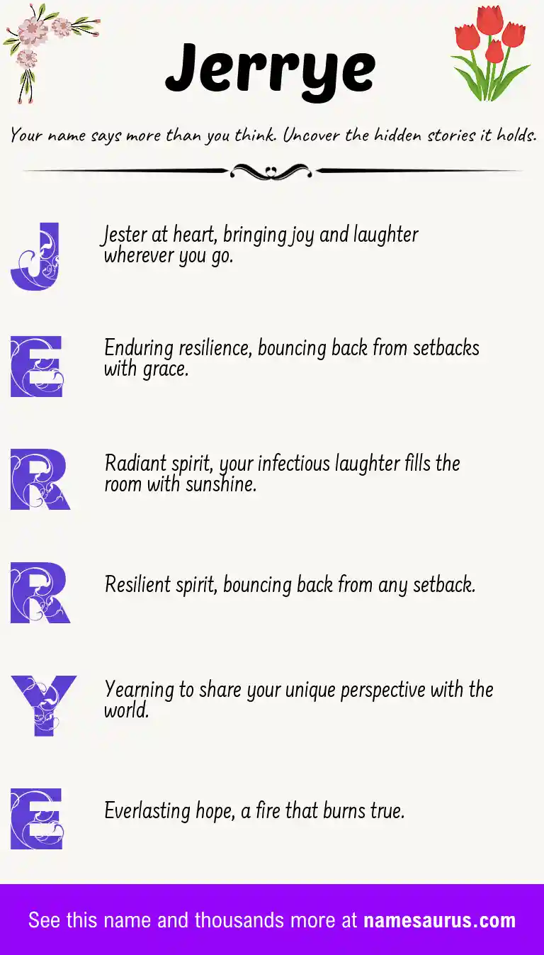 Acrostic poem about Jerrye.