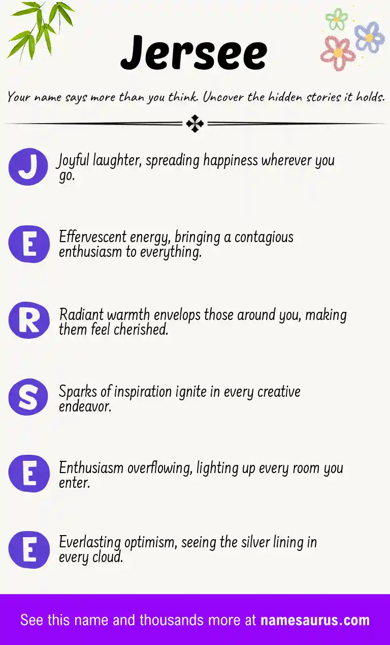 Acrostic poem about Jersee.