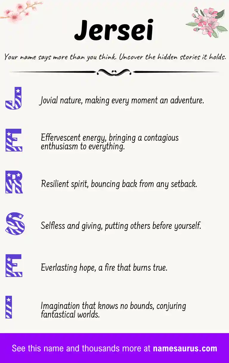 Acrostic poem about Jersei.