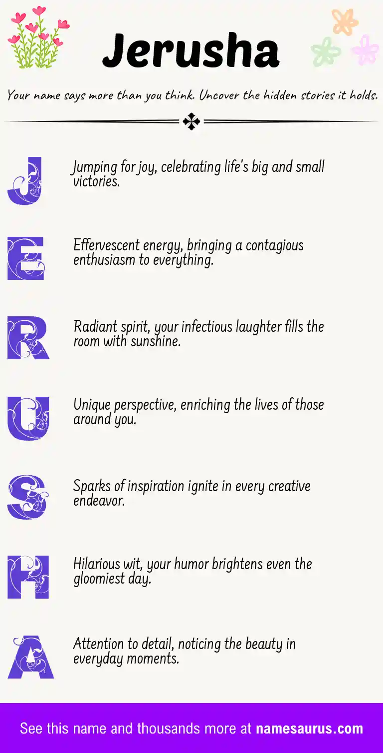 Acrostic poem about Jerusha.