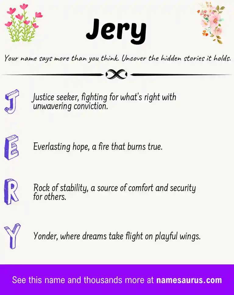 Acrostic poem about Jery.