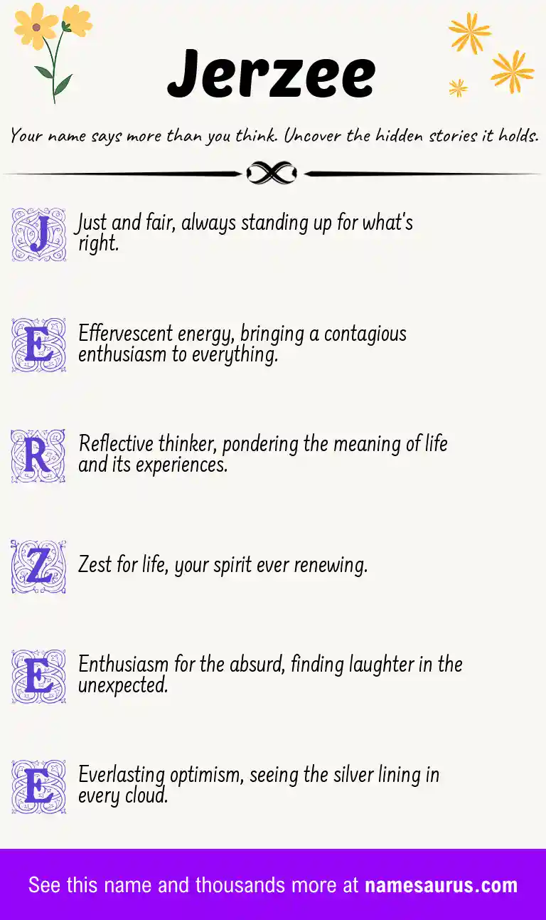 Acrostic poem about Jerzee.