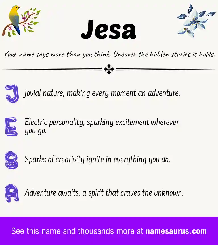Acrostic poem about Jesa.