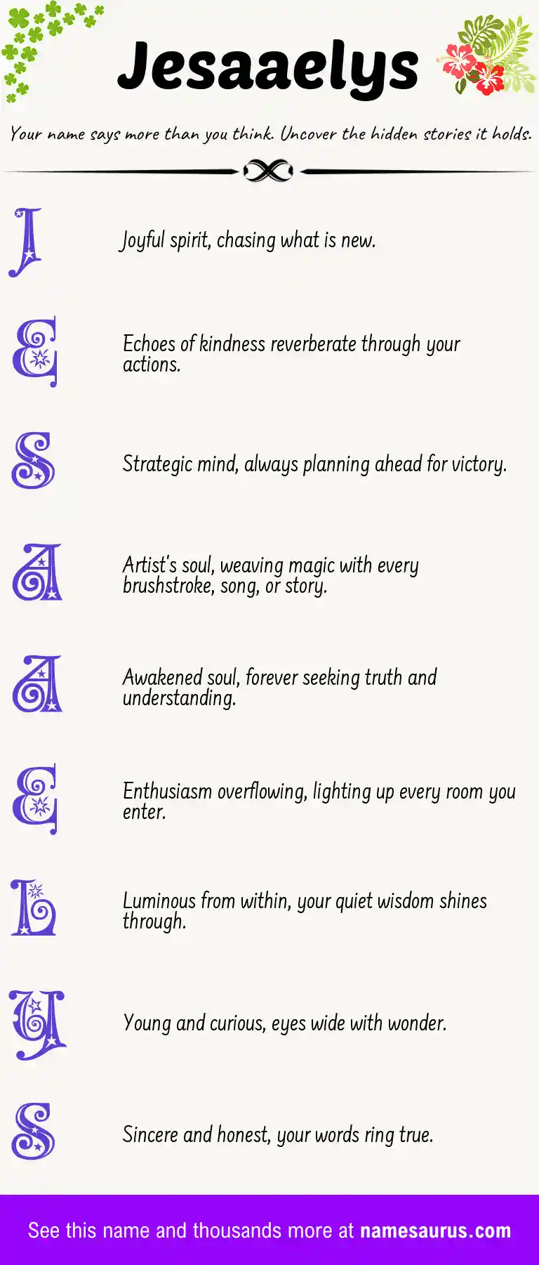 Acrostic poem about Jesaaelys.
