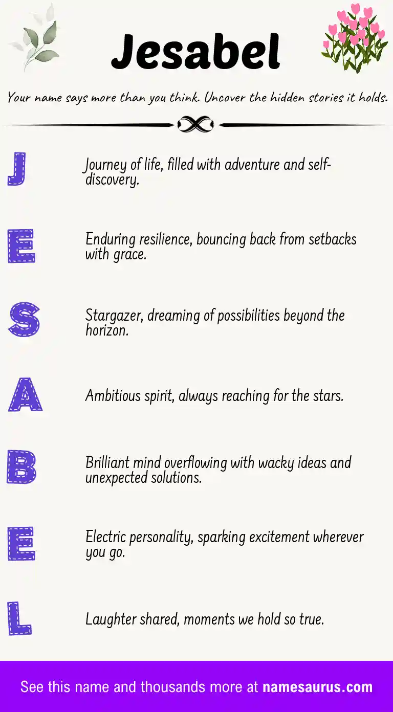 Acrostic poem about Jesabel.