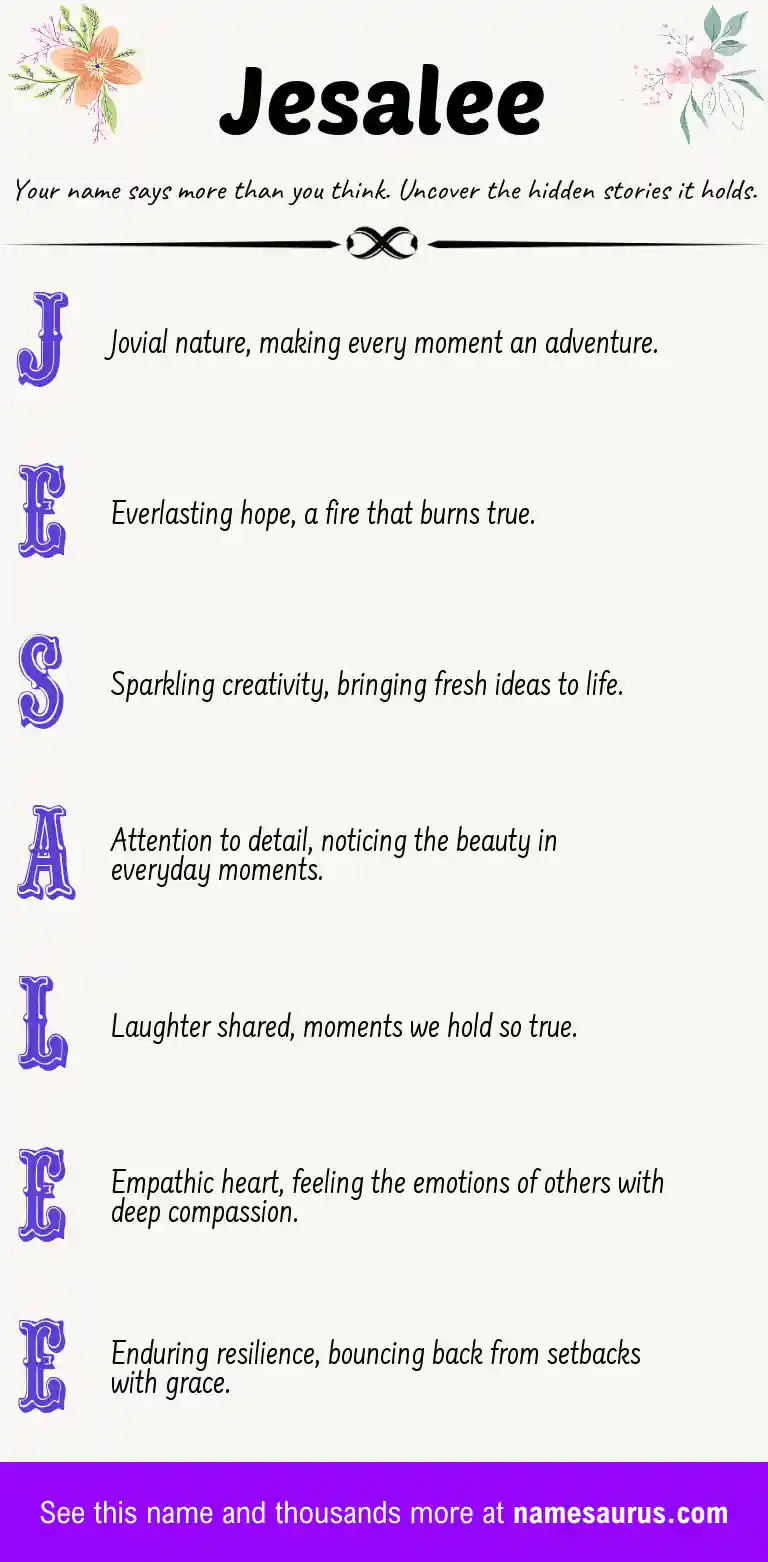 Acrostic poem about Jesalee.
