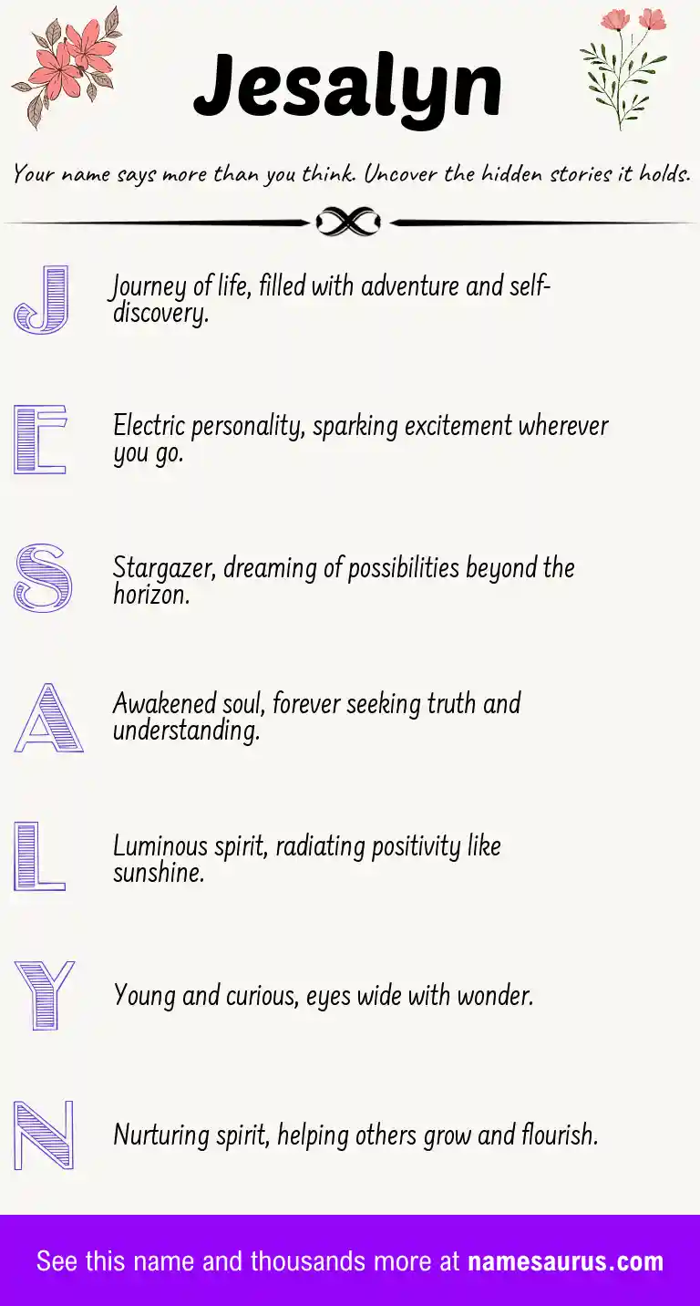 Acrostic poem about Jesalyn.