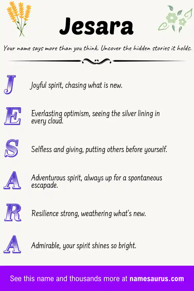 Acrostic poem about Jesara.