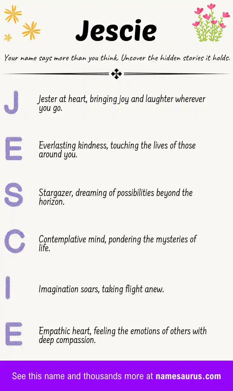 Acrostic poem about Jescie.