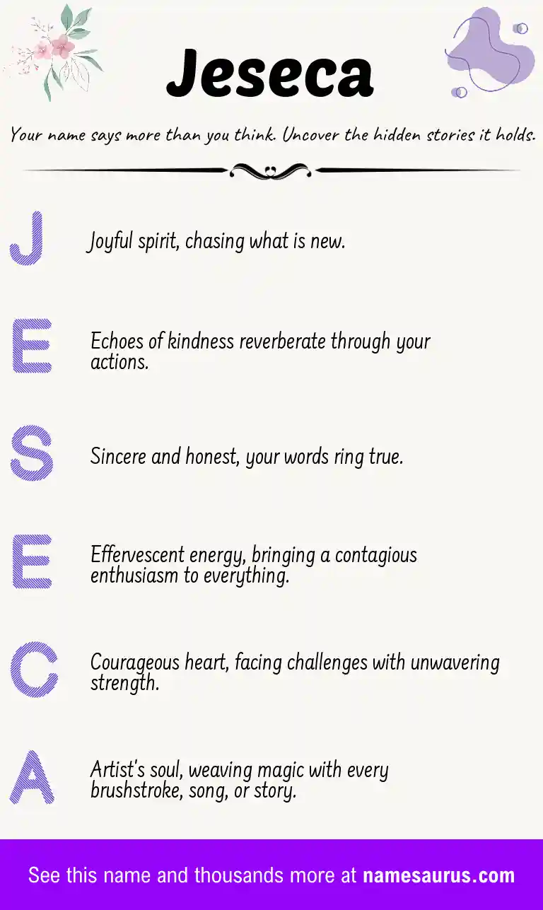 Acrostic poem about Jeseca.