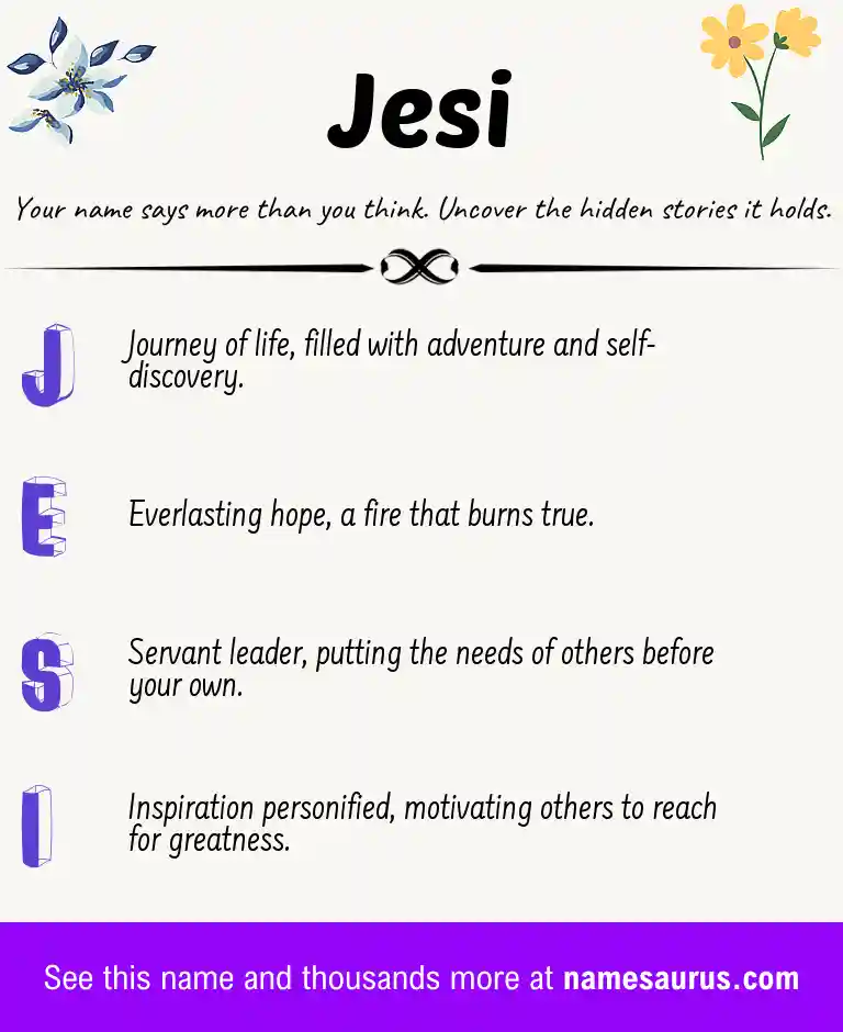 Acrostic poem about Jesi.