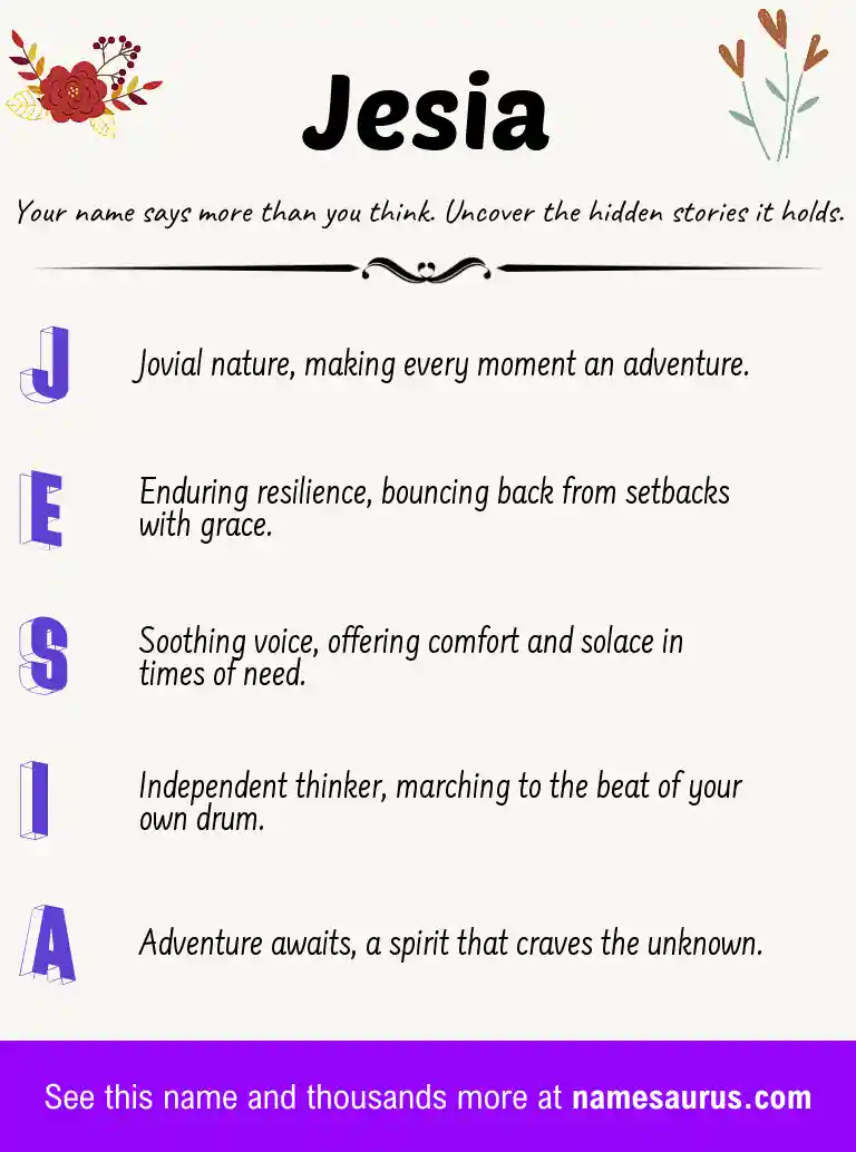 Acrostic poem about Jesia.