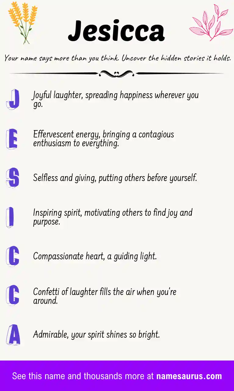 Acrostic poem about Jesicca.