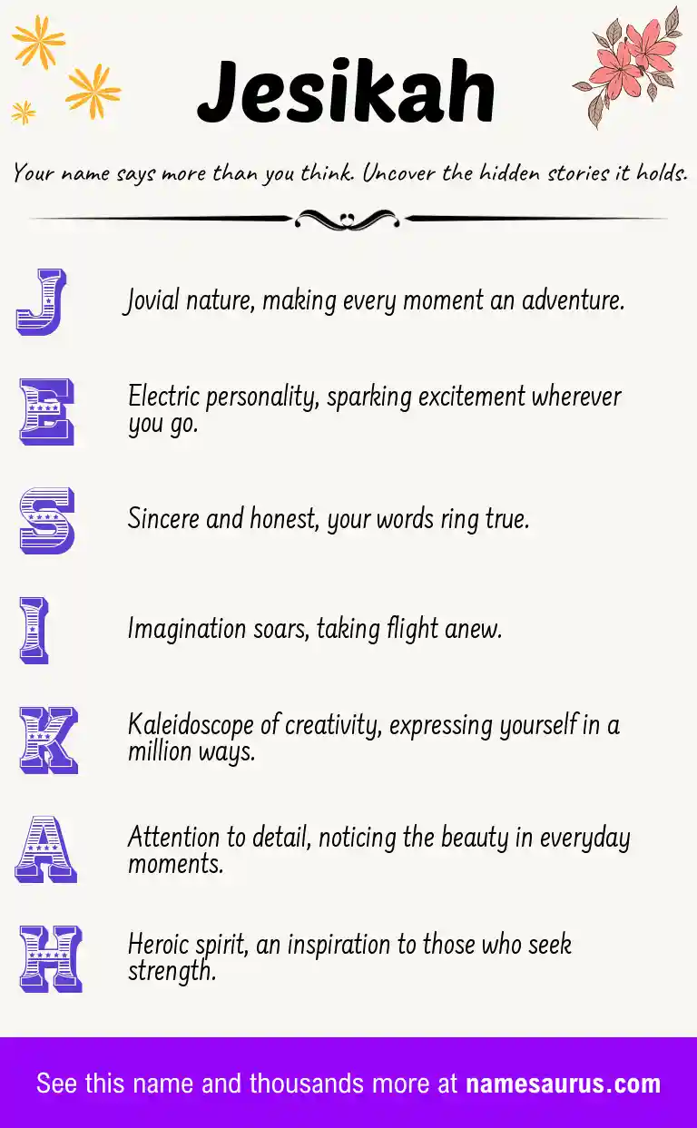 Acrostic poem about Jesikah.